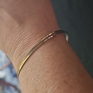 Set of 2 Dainty Gold Bangle Bracelets 🐈51